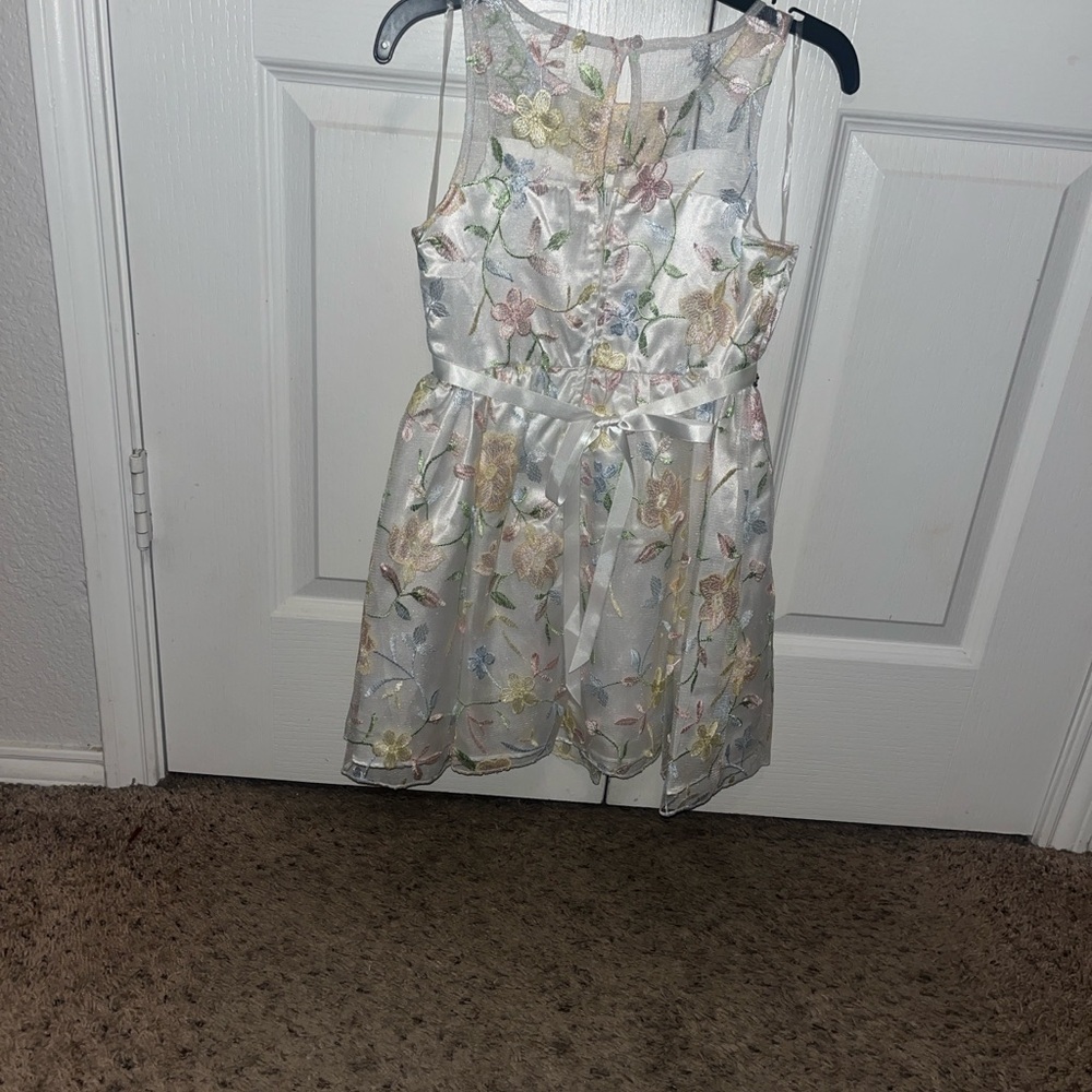 Rare Editions White Floral Kids Dress